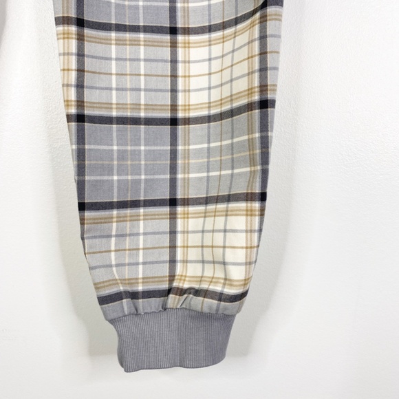 Loft Plaid Jogger Pants Sz. L Elastic Waist Pockets - Picture 7 of 10